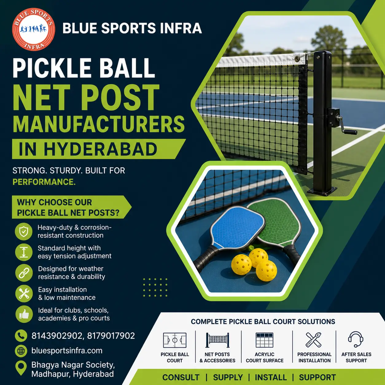 Pickle Ball Net Post Manufacturers in Hyderabad