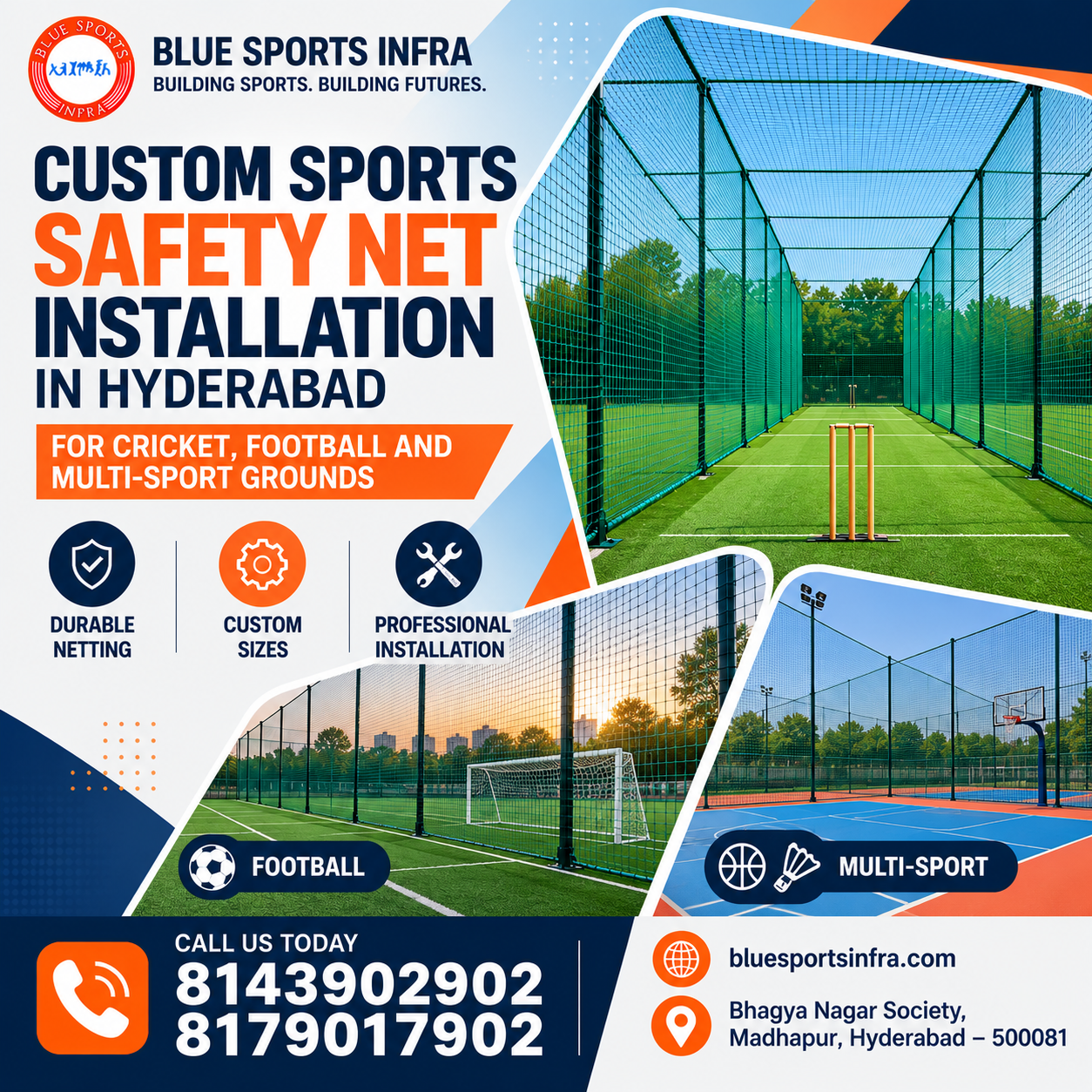 Custom Sports Safety Net Installation